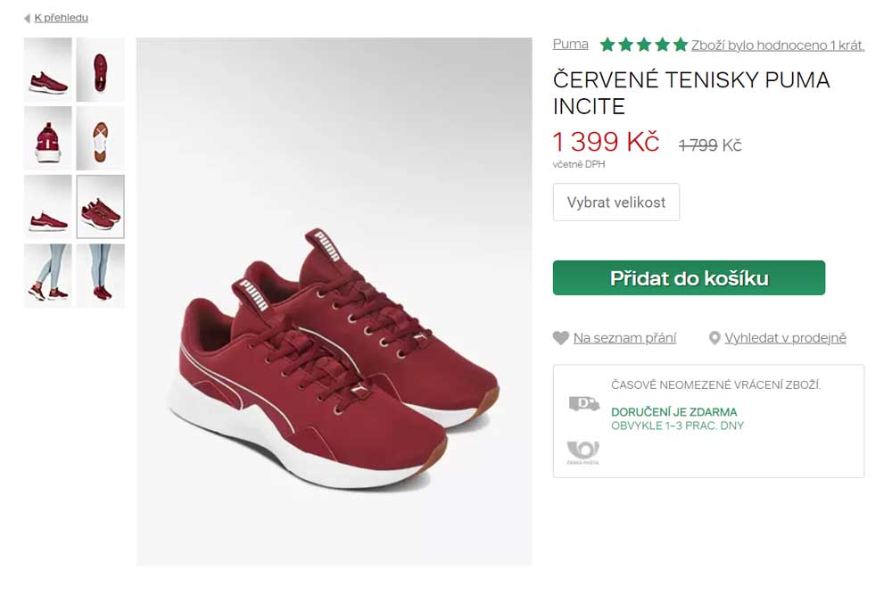 Deichmann červené tenisky Puma